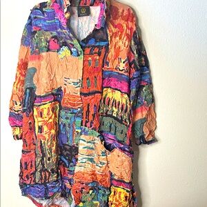 Colorful Abstract Button-Up Shirt